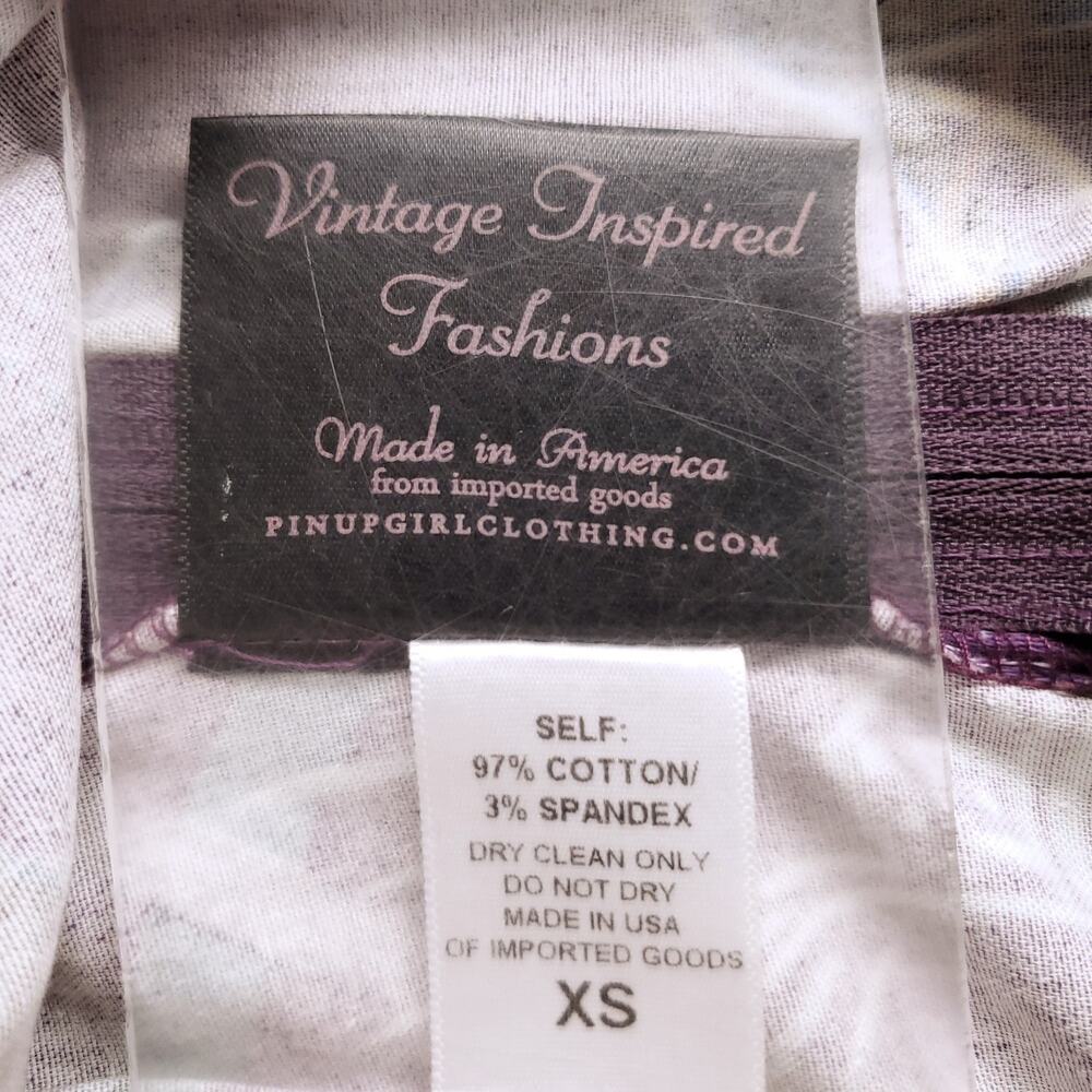 Pinup Couture Fortune Teller Off-Shoulder Fit & Flare Dress XS Purple Pockets - Picture 8 of 8